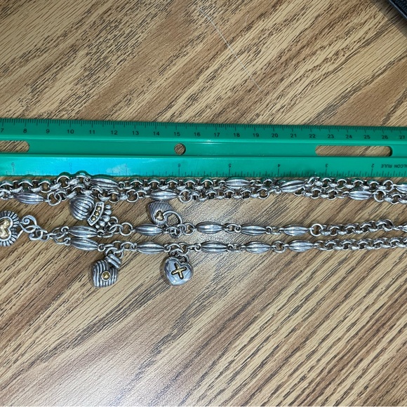 Silvertone heart ❤️ necklace multi chain belt EUC 17” - Picture 5 of 7